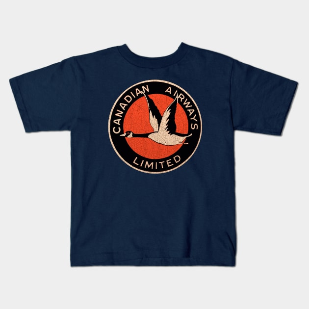 Canadian Airways Kids T-Shirt by Midcenturydave